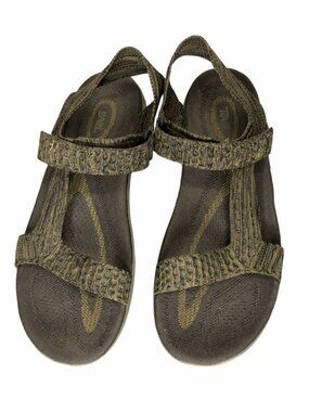 Teva Terra Floaters Mens Sandals 12 Knit Green Black 1091592 Flats Slip on